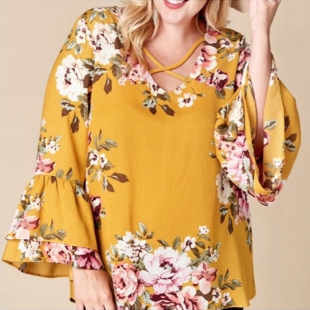 BEAUTIFUL PLUS SIZE ODDY FLORAL TOP